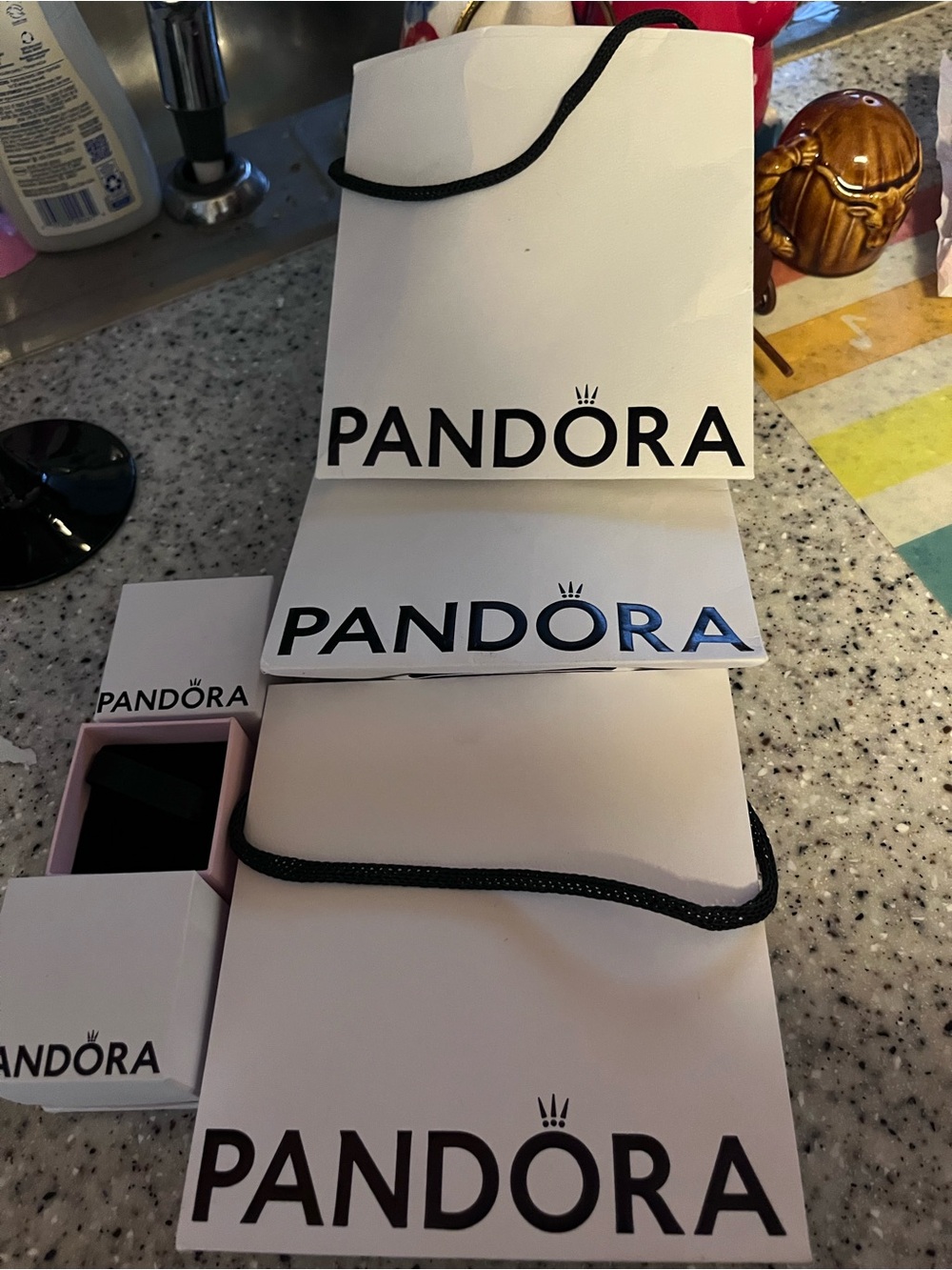 Pandora White Branded Gift Bags and Boxes EMPTY